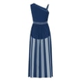 thumbnail image 4 of Ocealan Robe de Danse Lyrique pour Filles, Justaucorps-Robe Sans Manches avec Jupe en Maille, Performance sur Scène, Enfants, Bleu Marine, 6, 4 of 7