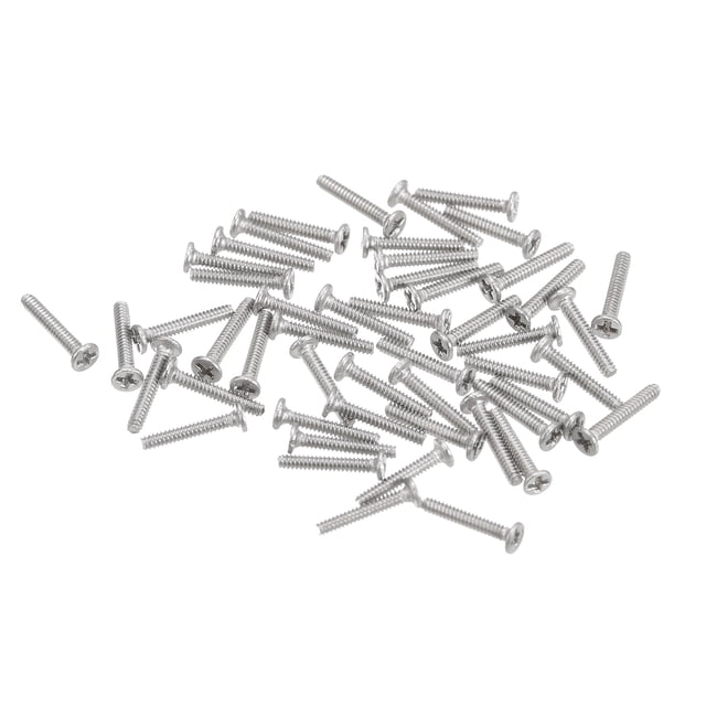 Unique Bargains M1x0.25x6mm Lot de 100 Vis Plates Rondes en Métal pour Machine à Entraînement Phillips. Boulon en Acier Inoxydable 304 durable avec Finition Passivante de Décapage pour Résistance à la corrosion. Présente des Filetages de Précision, une surface Lisse et un Entraînement Phillips pour une installation Facile. Convient à la Réparation de Meubles, à la Machinerie, à l'Électronique et à l'Utilisation Extérieure. Comprend 100 Vis avec un Diamètre de Tête de 2 mm et un Pas de Filetage de 0,25 mm.