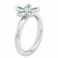 thumbnail image 3 of Bague Fleur Topaze Bleue en Argent Sterling Stackable Expressions Taille 8, 3 of 3