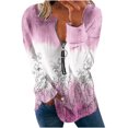 thumbnail image 2 of Chandails à Capuchon Mode pour Femmes 2023 Hauts Automne Manches Longues Chandail Ample Chemise Chic Décontractée Chandails à Col Rond pour Dames Rabais de 50 % Liquidation Costumes d'Halloween/Noël, 2 of 5