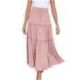thumbnail image 1 of jovati Jupes pour Femmes Décontractées Mode Femmes Unies Décontractées Froncées à Volants Taille Élastique Jupes, 1 of 7