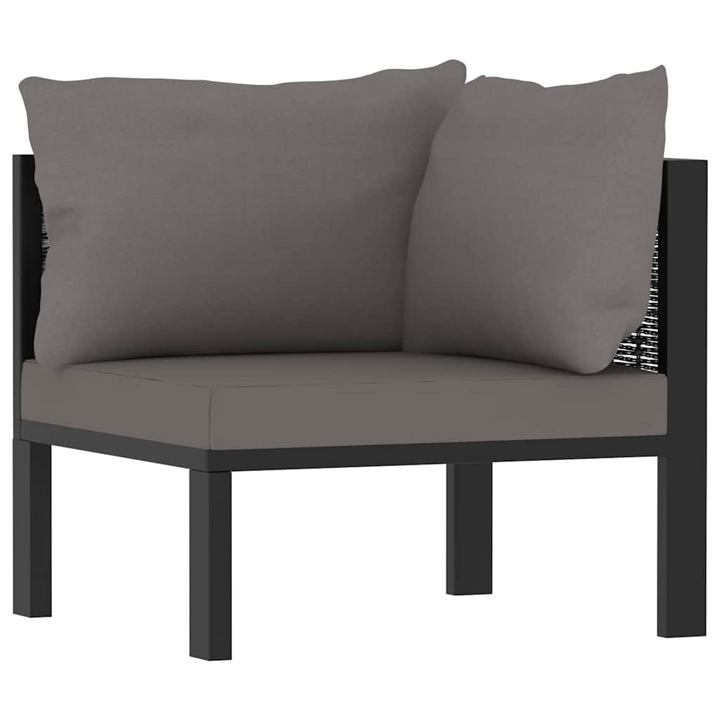 vidaXL Sofa Sectionnel d'Angle avec Accoudoir Gauche en Résine Tressée Anthracite