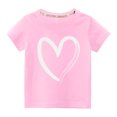 thumbnail image 1 of Rbaofujie T-Shirt à Manches Courtes Retroussables à Col Rond avec Imprimé Graphique pour Fille, 1 of 3