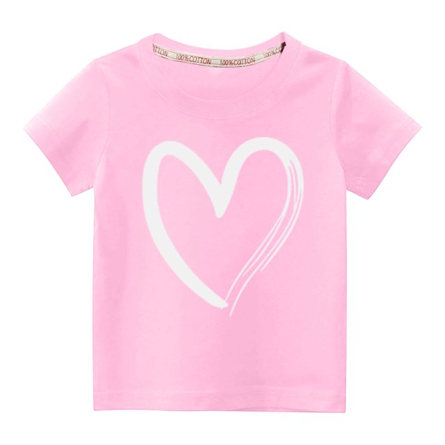 Rbaofujie T-Shirt à Manches Courtes Retroussables à Col Rond avec Imprimé Graphique pour Fille