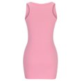 thumbnail image 4 of Pompotops Robe Débardeur Aguichant Sans Manches pour Femmes, Col Ras du Cou, Été, Couleur Unie, Moulante, Extensible, 4 of 7