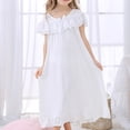 thumbnail image 3 of Vêtements de Nuit & Robes pour Filles Petites & Grandes Filles Robe de Pyjama Longue à Épaules et Col Rond en Dentelle pour un Confort Nocturne Confortable, 3 of 7