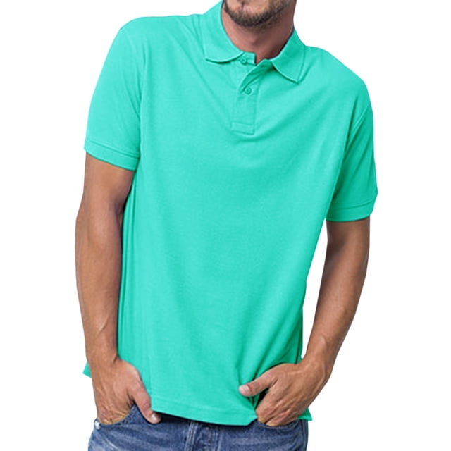 Basico Polos (Vert Menthe) à Col pour Femmes 100 % Coton Manches Courtes Polos de Golf pour Hommes