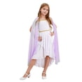 thumbnail image 1 of Moggemol Robe Trapèze en Mousseline à Manches Courtes Cape Princesse pour Filles Enfants Thème Fête Robe de Bal Lavande 12, 1 of 7