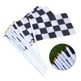 thumbnail image 2 of Drapeaux de Course à Carreaux avec Bâton pour Décoration Couleur Assortie en Polyester Taille Compacte, 2 of 8