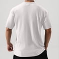 thumbnail image 4 of cfhntfmh Men's Muscle T Shirt Casual Short Sleeve Tops Ribbed Crewneck Slim Fit Workout Gym Solid Color Basic Tee Shirts, 4 of 5
