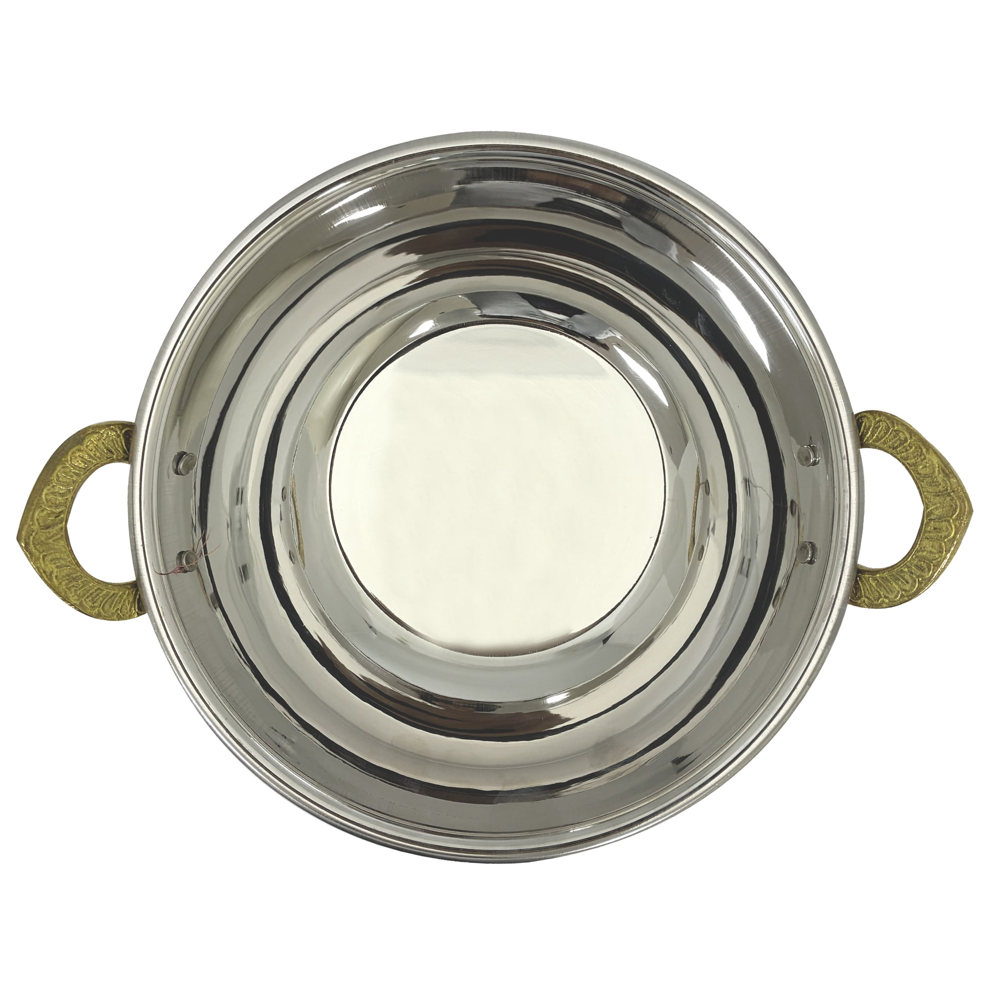 Verka Karahi en cuivre martelé avec intérieur en acier inoxydable, 3,5 pouces