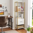 thumbnail image 4 of Costway 5-Tier Bookshelf with 4 Open Shelves Storage Drawer Modern Book Storage Organizer White, 4 of 9