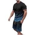 thumbnail image 2 of NTACZA Shorts Set Mens Athletic Short Sleeve Shirt Tracksuits Crew Neck Gradient Sweatsuits for Men S, 2 of 7