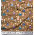thumbnail image 1 of Soimoi Polyester Crepe Fabric Floral,Medal & Girl Cartoon Print Sewing Fabric Yard 42 Inch Wide, 1 of 3