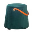 thumbnail image 2 of Abbracc Portable Round Ottoman Changing Shoes Stool Bench with Handle Space-Saving Solid Dark Green, 2 of 9