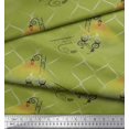 thumbnail image 3 of Soimoi Green Poly Georgette Fabric Stripe & Paisley Printed Fabric 1 Yard 42 Inch Wide, 3 of 3