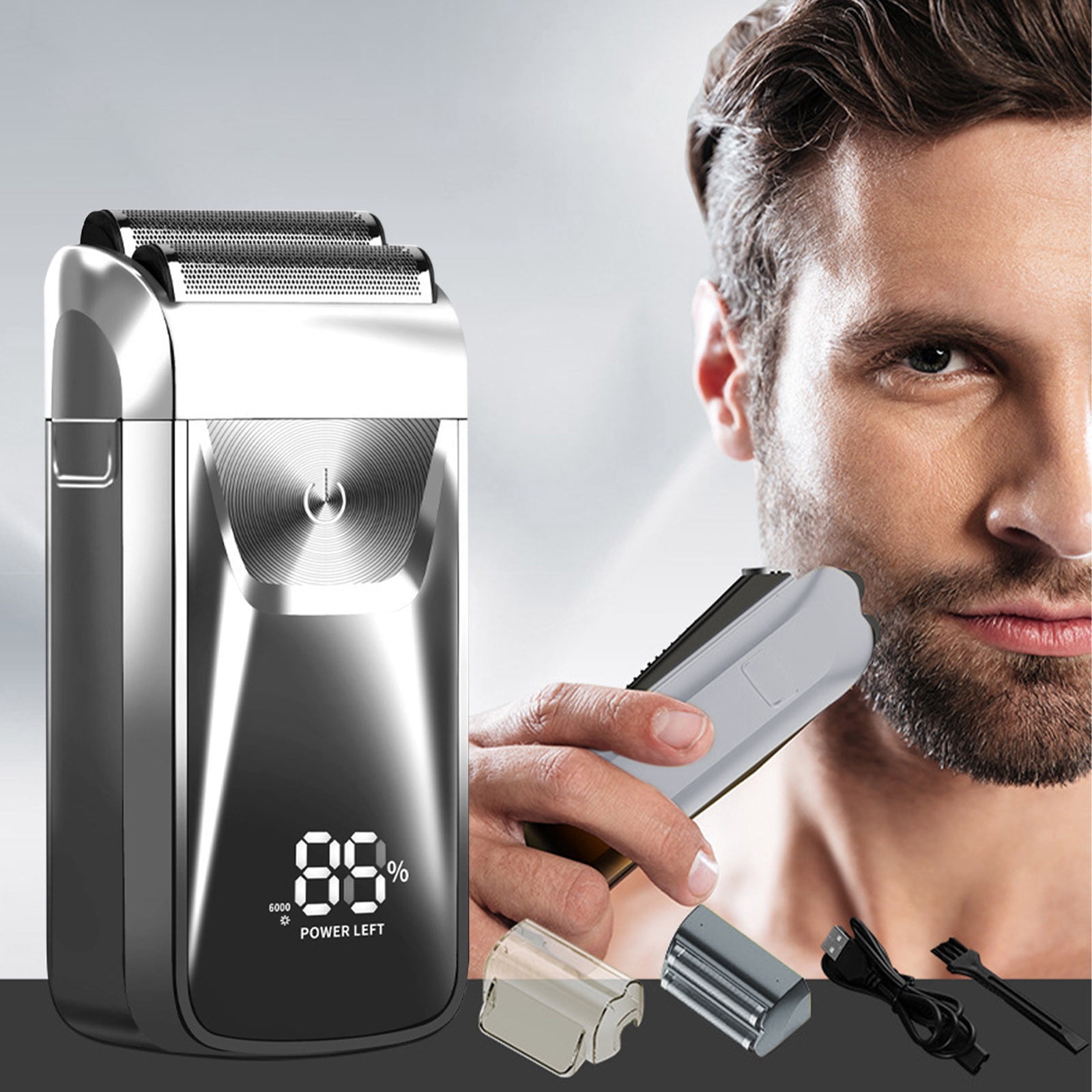 TopLLC Electric Shaver For Men Bald Shavers For Men 2 In 1 Double Shaver For Men Barber Shaver With 3-Speed Shaver With LED Digital Display A Pendant