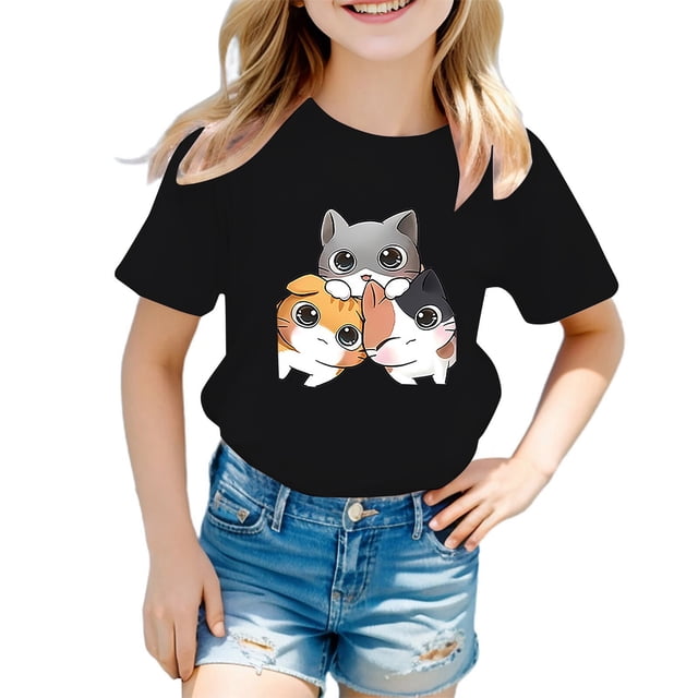Girls Ruffle Long Sleeve Shirt Long Sleeve Thermal Shirt Girls 2t Girls Cat Top Kids Long Sleeve Tops Packs Shorts for Girls Size 6 Cat And Tops Girls 2t Long Sleeve Shirts Girls