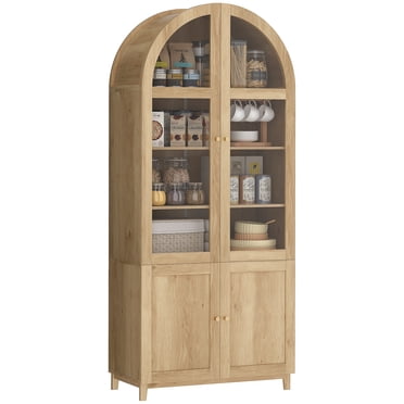 HOMCOM Arched Kitchen Pantry Cabinet, 71" Tall Kitchen Storage Cabinet