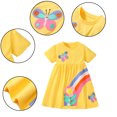 thumbnail image 1 of KYAIGUO Robe Décontractée en Coton pour Bébé Fille Manches Courtes Imprimé Dessin Animé Robes Enfants Jupe Princesse pour 2-7 Ans, 1 of 9