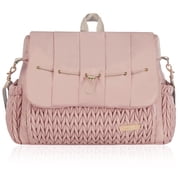 Hannah & Sophia Belle Convertible Diaper Backpack & Messenger Bag, Rose Pink