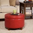thumbnail image 4 of HomePop Large Leatherette Storage Ottoman, Red, 4 of 5