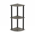 thumbnail image 1 of Furinno Turn-N-Tube 3-Tier Corner Display Rack Multipurpose Shelving Unit, French Oak Grey/Black, 12077GYW/BK, 1 of 4