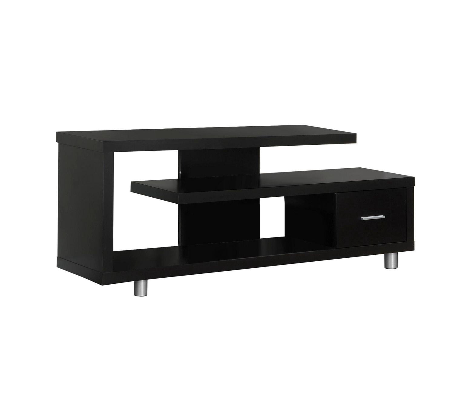 Monarch Specialties Meuble Tv, 60 Pouces, Console, Centre De Divertissement Média, Unite De Rangement, Salon, Chambre À Coucher, Stratifié, Brun, Contemporain, Moderne