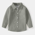 thumbnail image 4 of vdgthytj Toddler Baby Boys Girls Button down Shirts Kids Collared Long Sleeve Uniform Dress Shirt Tops Spring Fall Clothes, 4 of 6
