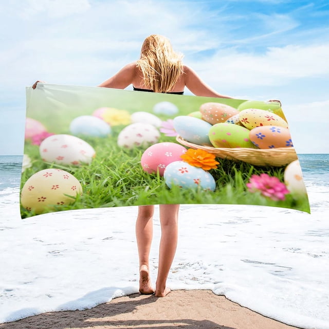 Yhmxh Easter Kitchen Decor Microfiber Beach Towel Super Lightweight Colorful Bath Towel Sandproof Beach Blanket Multi-Purpose Towel For Travel Swimming Pool 30x60 Inch DIY children tent