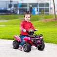 thumbnail image 2 of Aosom VTT 6 V pour Enfants avec Musique, Voiture à 4 Roues à Batterie, Rose, 2 of 10