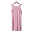 thumbnail image 4 of Wdfiry Nuisette pour Femmes en Modal Grande Taille Sans Manches Débardeur Robe de Nuit Couleur Unie Décontractée Froncée Longue Robe de Nuit Tenue d'Intérieur, 4 of 7