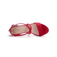 thumbnail image 4 of BLISSFUL STEP Women's Solid Color Open Toe Cross Strap Mid Chunky Heel Sandals, 4 of 7