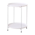 thumbnail image 2 of EGNMCR Scandinavian Small Tea Table Iron Sofa Side Table High Strength Plastic Small Corner Table Modern Concise Living Room Bedroom Small Round Table Plastic Double Disc Small Coffee Table, 2 of 6
