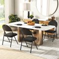 thumbnail image 2 of Costway 8 PCS Folding Padded Party Chairs with Metal Frame PVC Leather Stackable Chairs, 2 of 7