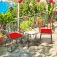 thumbnail image 4 of Gymax 3PCS Rattan Patio Conversation Set Bistro Chat Set w/ Red Cushions, 4 of 10
