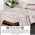 thumbnail image 3 of RUVANTI 100% Cotton Full Sheets, Percale Weave Full Size Set, Brown Stripes, 3 of 5