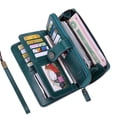 thumbnail image 3 of Kingswick Portefeuille Grande Capacité pour Femmes avec 23 Porte-Cartes et 2 Fenêtres pour Pièces d'Identité, Portefeuille pour Femmes en Cuir Véritable avec Rabat RFID pour Téléphone Cellulaire, Pochette Portefeuille, 3 of 9