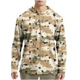thumbnail image 3 of DDAPJ pyju Men's Sun Protection Hoodie Shirts Camo Hooded T-shirt UPF 50+ Long Sleeve Rash Guard Performance Athletic Running Hiking Shirts Limited Time Deals Khaki XXL, 3 of 5