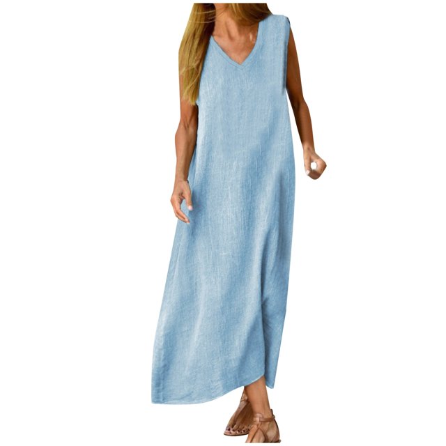 TJAZFJPA Robes de Bal Robe d'Été pour Femme Jupe Longue Couleur Unie Mode Décontractée Jupe Longue Robes de Grossesse pour Femmes Robes de Soirée