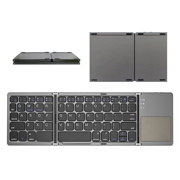 PEONAVET Mini Keyboard Mini Keyboard Mini Folding Keyboard Wireless Portable Universal Foldable Keyboard with Touchpad for android/IOS/Tablet