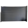 thumbnail image 1 of Outdoor patio privacy retractable side awning screen in charcoal color, 1 of 7