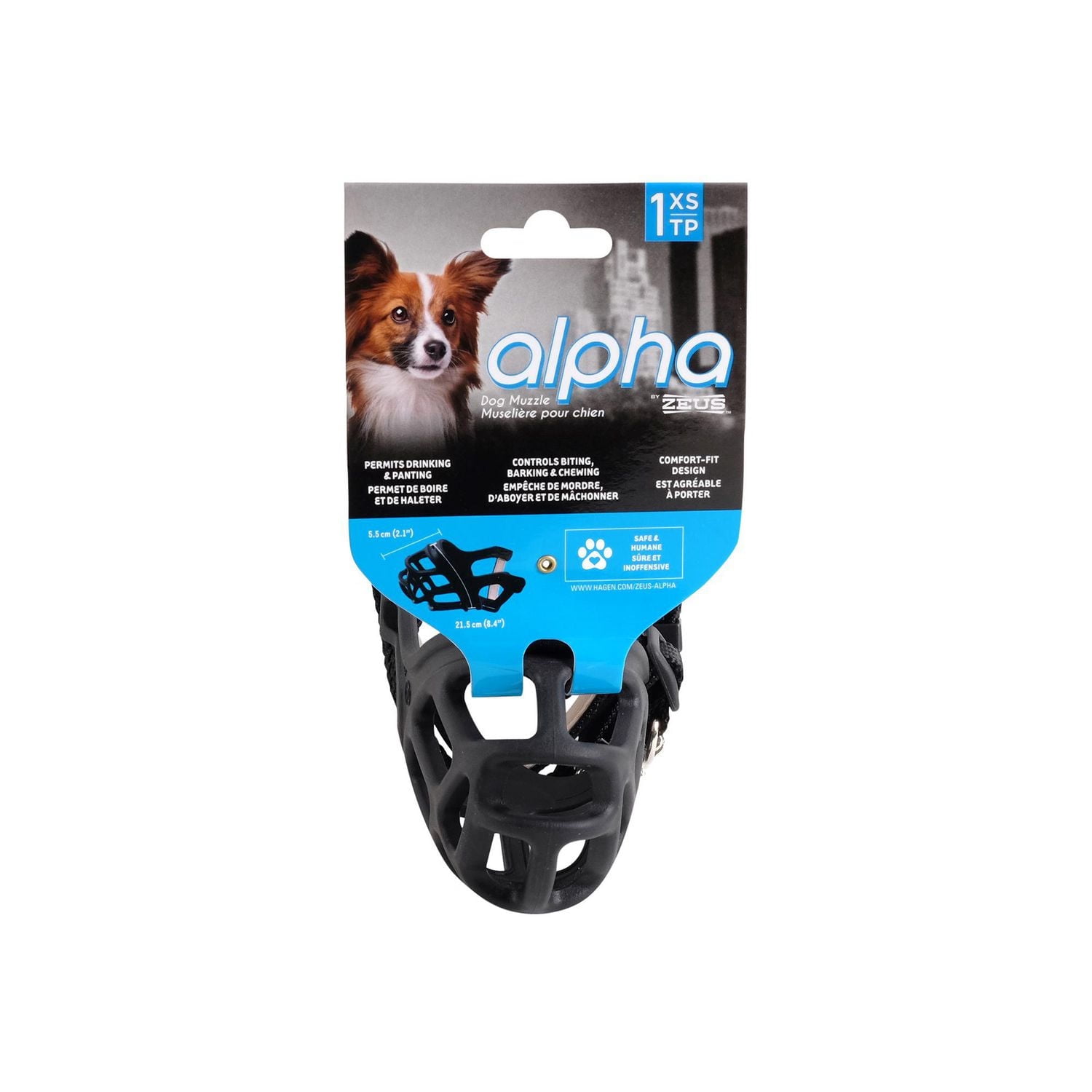 Muselière Alpha Zeus pour chien, grandeur 1, très petite