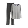 thumbnail image 2 of RKSTN Ensemble de Pyjama pour Homme Ensembles de Pyjamas à la Mode Automne Détente Col Rond Manches Longues Chandail Ensembles de Pjs Confortable 2 Pcs Décontracté Tenue d'Intérieur d'Hiver, 2 of 3