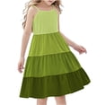 thumbnail image 1 of Tranfacy Robe d'Été pour Jeunes Filles, Robe Bohème pour Filles, Robe Mode pour Filles à Col Rond Sans Manches à Empiècements, Robe d'Été Décontractée Ludique et Confortable, 1 of 4