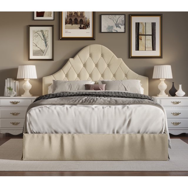 HMD Isabella Lit Grand Capitonné Rembourré à Panneaux, Beige