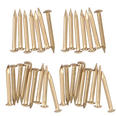 100pcs 20mm Brass Nail Round Head Nails for Furniture DIY Small Hinges Decorative Boxes (Brass)