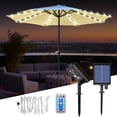 thumbnail image 2 of Solar Umbrella Light, Outdoor Patio LED, Remote Control String Lights, USB Rechargeable Sunshade Lamp, 8 Clip 3.9ft Warm White, Garden/Beach/Patio, 2 of 9