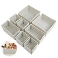 thumbnail image 1 of 8pcs Sock Storage Box Space Saving Drawer Organizer Foldable Office Wardrobe Storage Bin Non-Woven Cloth Storage Cube for Home Office, 1 of 8