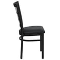 thumbnail image 3 of HERCULES Series Black Window Back Metal Restaurant Chair - Black Vinyl Seat, 3 of 9